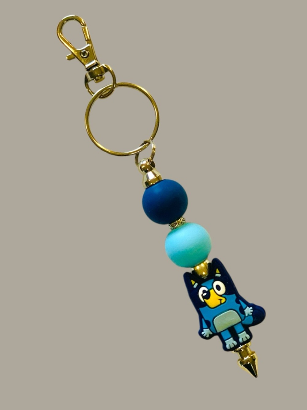 Bluey silicone beaded Keychain or Backpack charm. Handmade